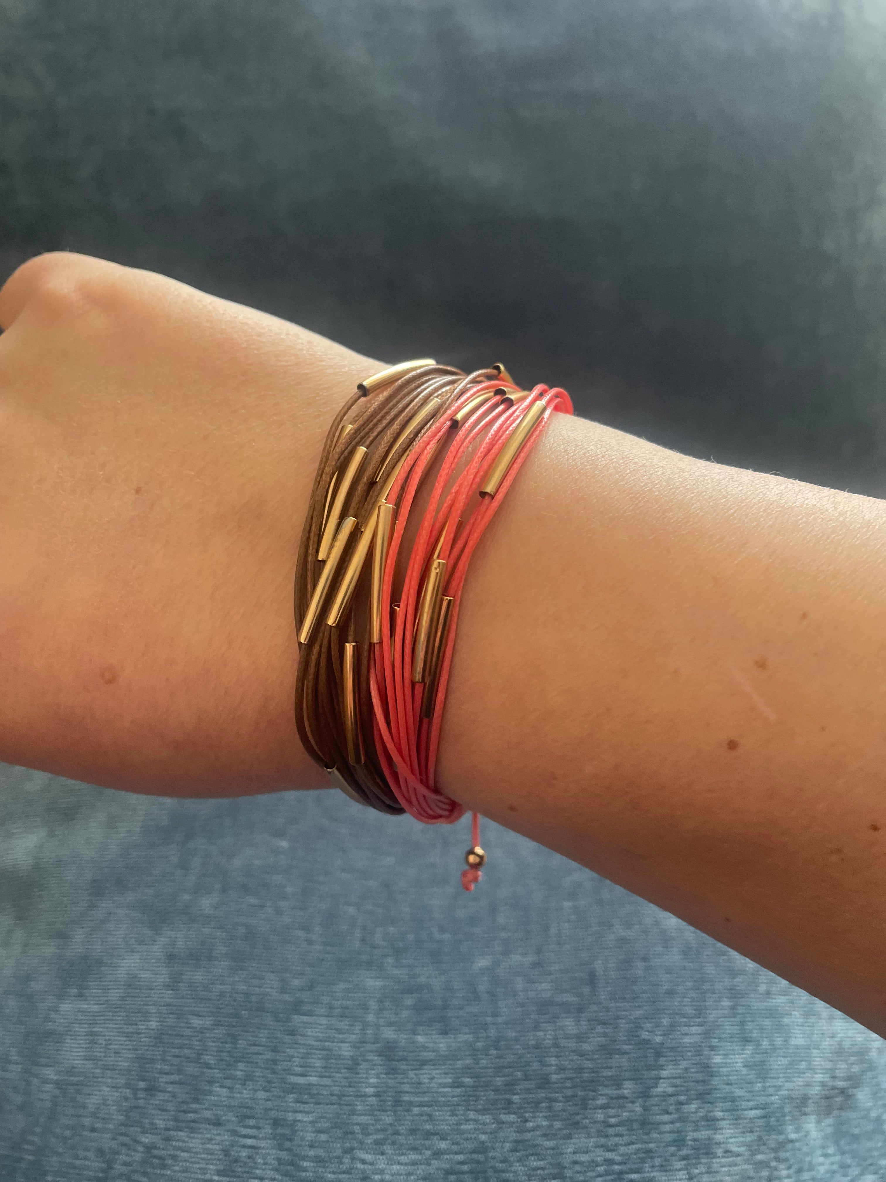 Strappy bracelet - coral
