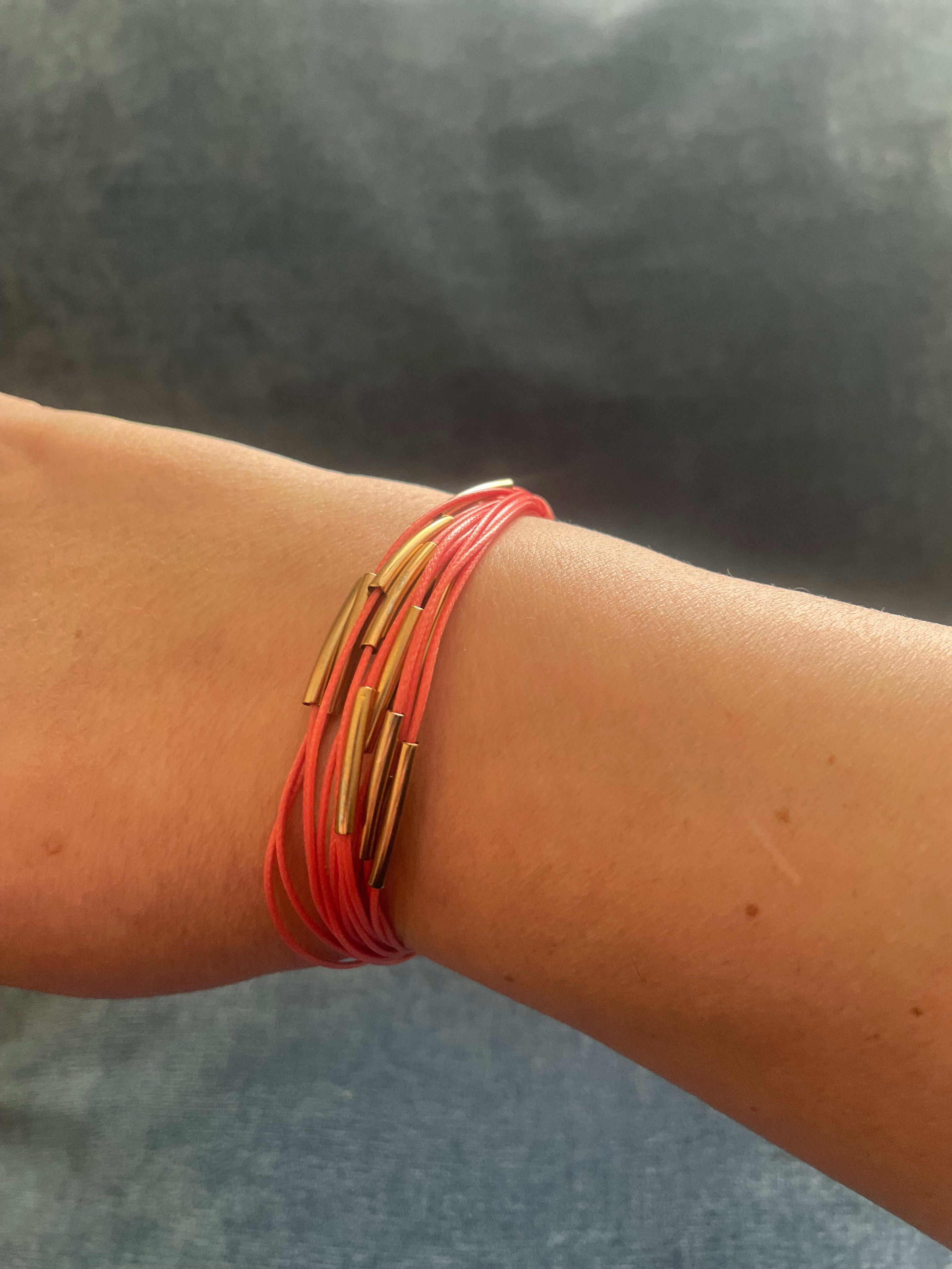 Strappy bracelet - coral