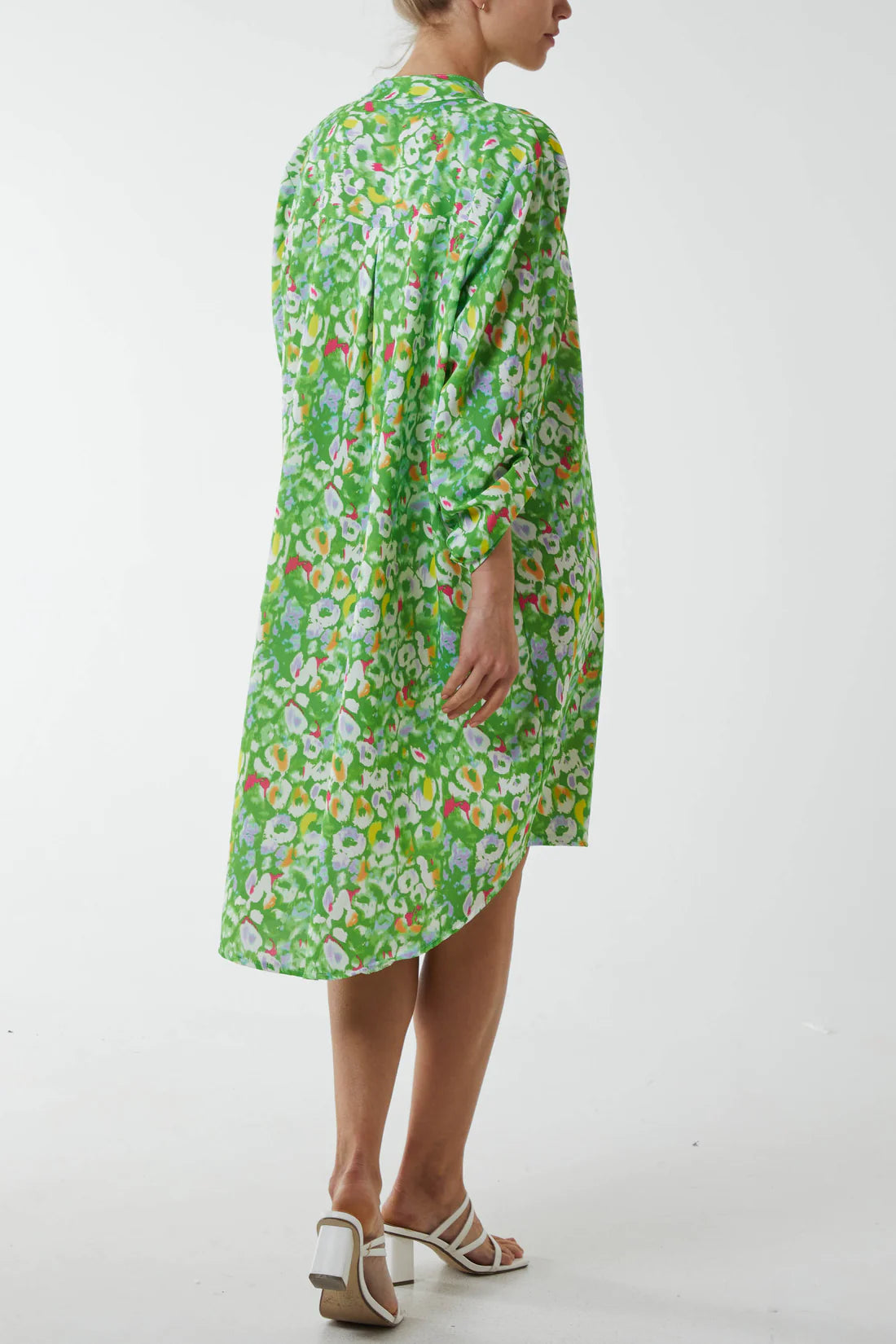 Lime Floral Shirt Dress