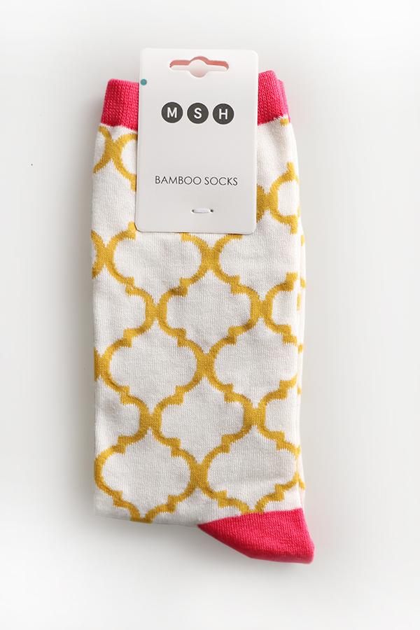 Mustard Tile Bamboo Socks