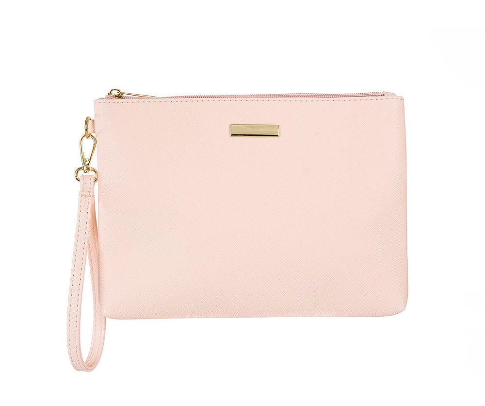 Flat Clutch Bag Pastel Pink - Liven Boutique