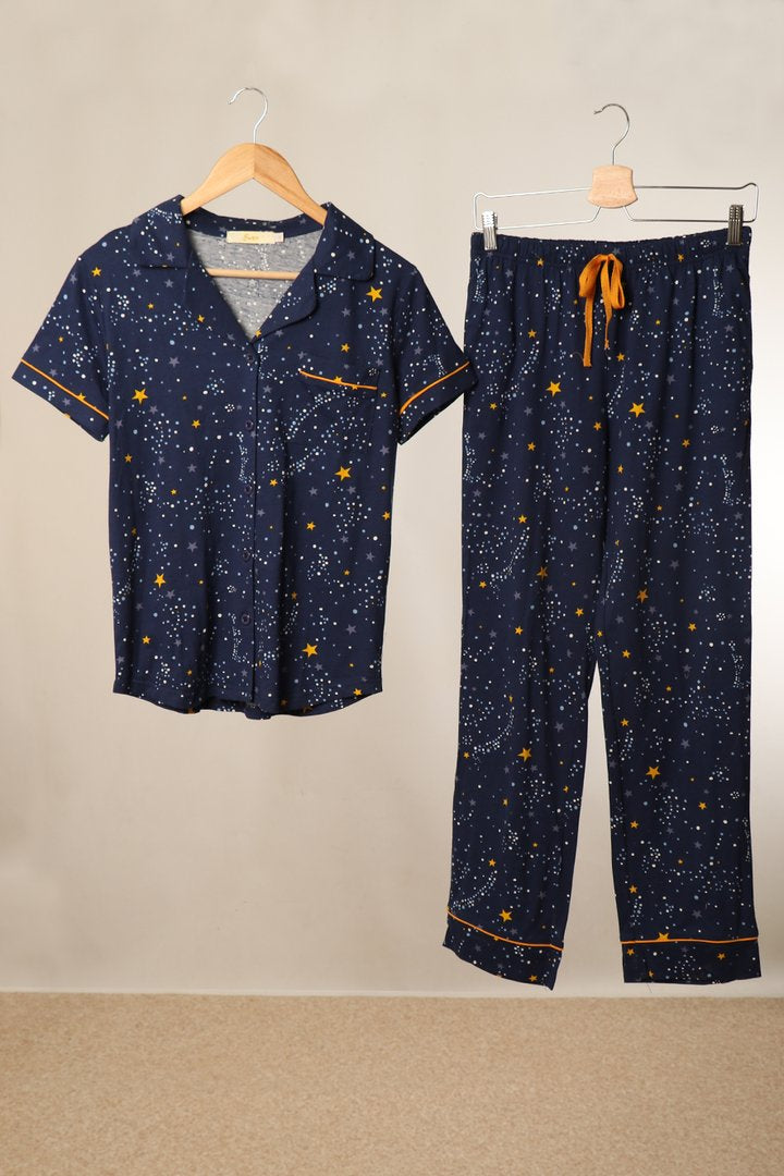 Shooting Stars Pyjamas - Blue - Liven Boutique