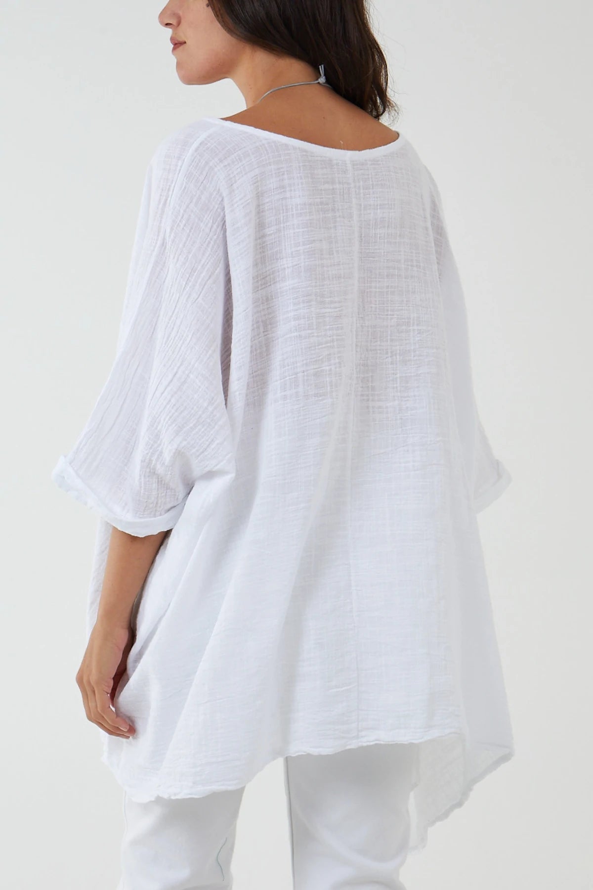 Pearl Oversized Cotton Top - White
