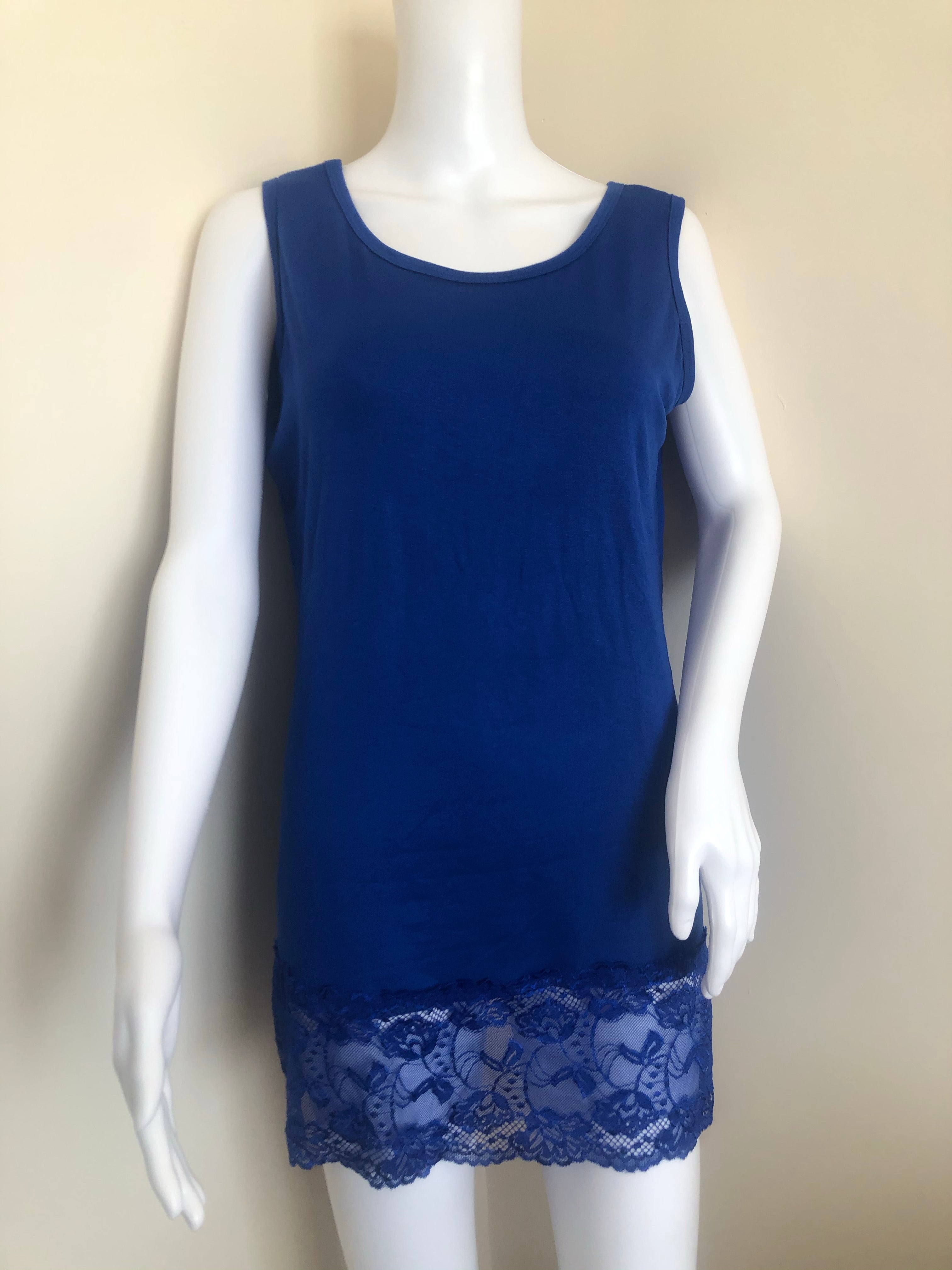 Kira Lace Trim Plus Size Vest - Cobalt Blue - Liven Boutique
