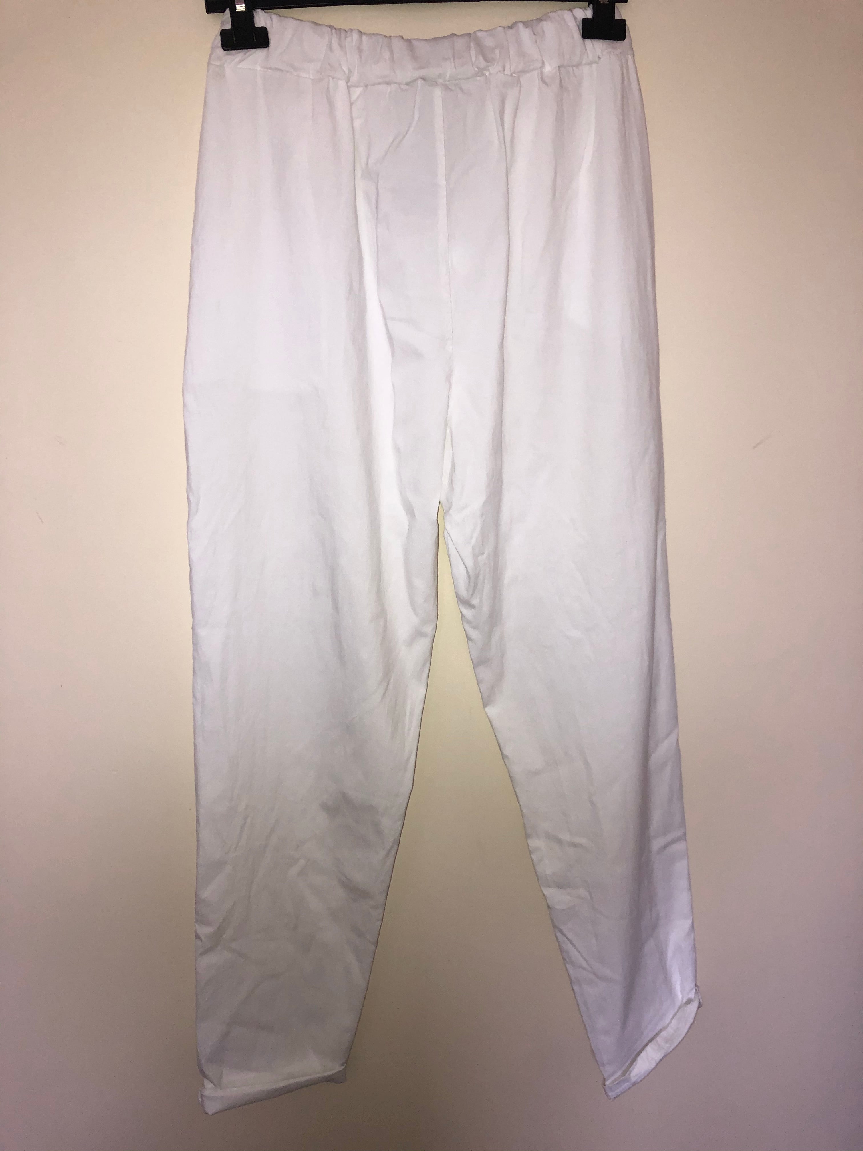 Fizz Plus Size Plain Magic Pants - White